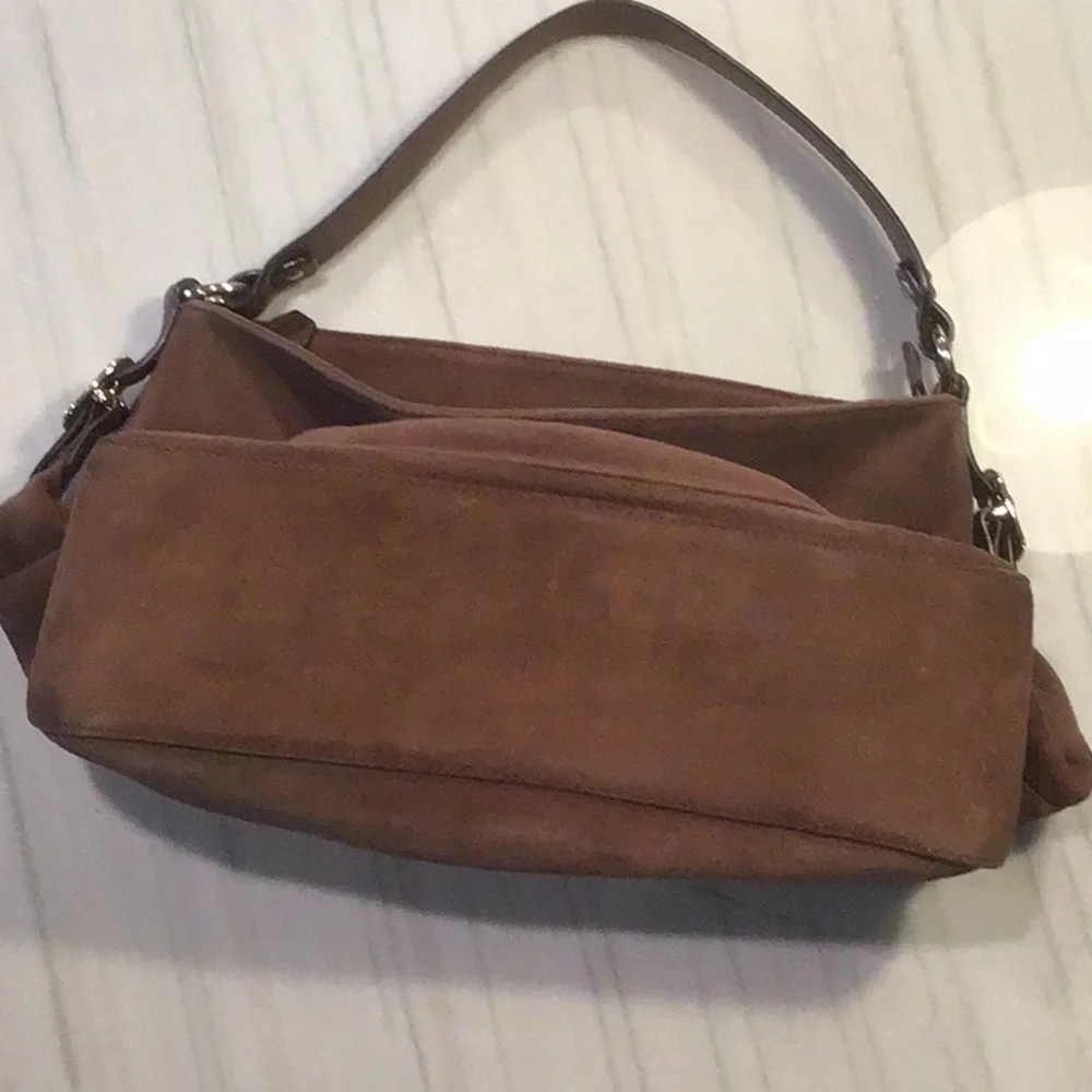 Michael Kors MK Hudson Downtown Suede Leather Large Shoulder Bag